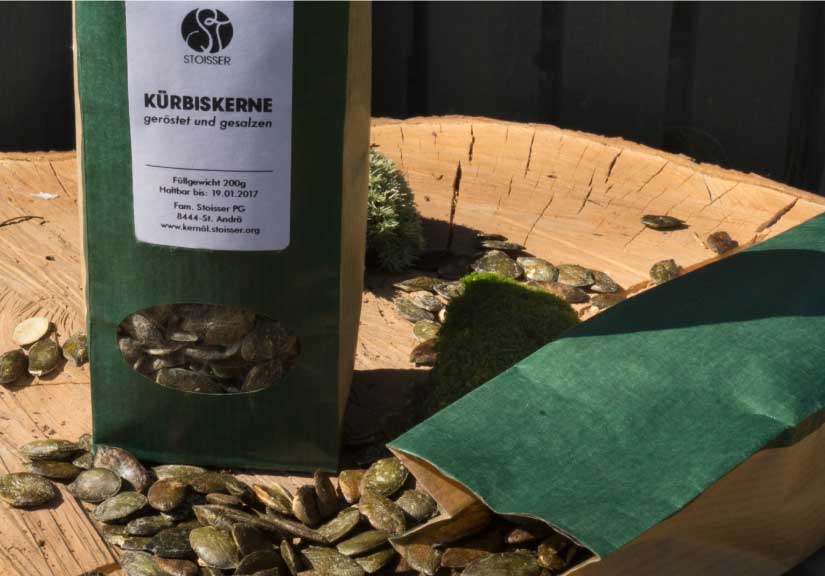 Kürbiskerne – Natur oder geröstet, 200g Packung